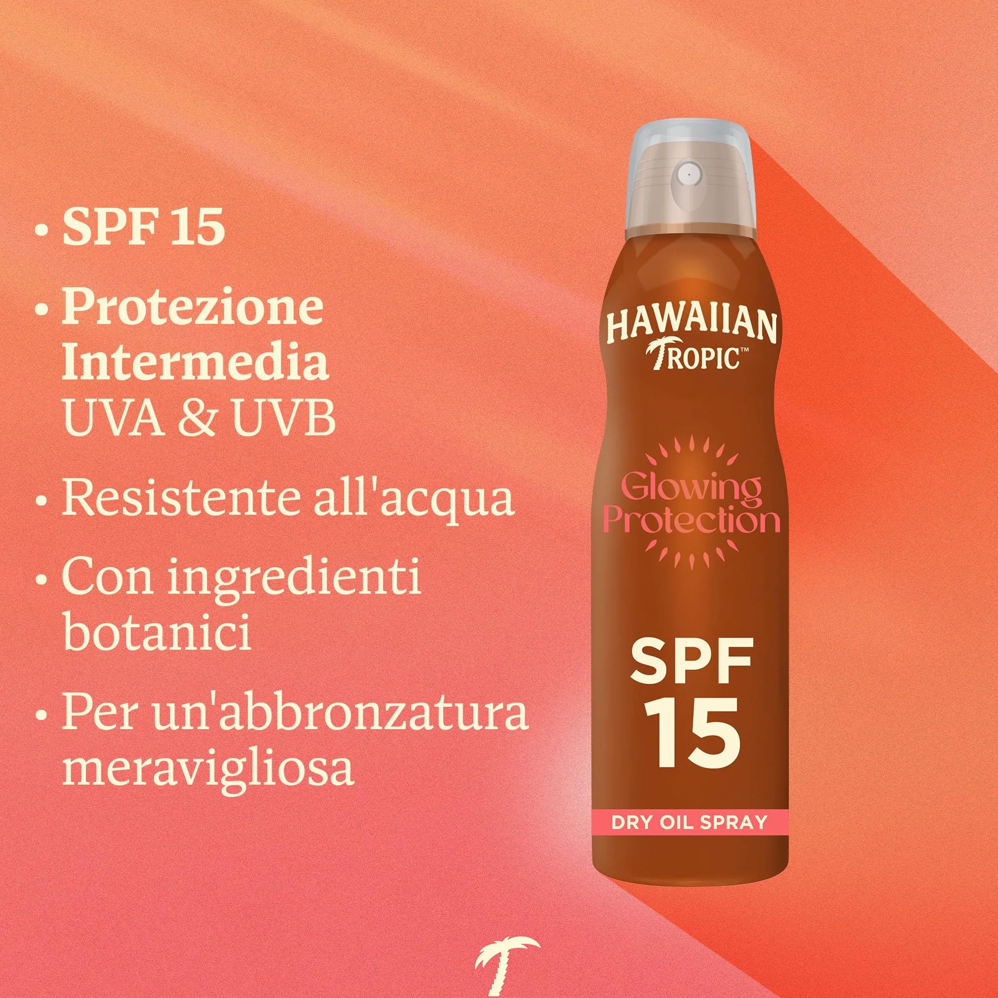 Hawaiian Tropic Olio Secco Spray Nebulizzante Protettivo SPF 15 UVA UVB 177 ml
