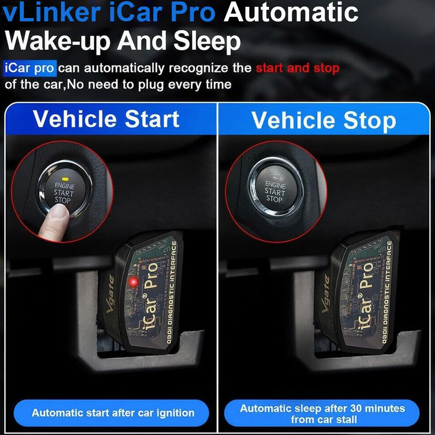 Vgate iCar Pro BLE OBD2 Bluetooth Scanner per iOS Android Auto Lettore di Codice Diagnostico