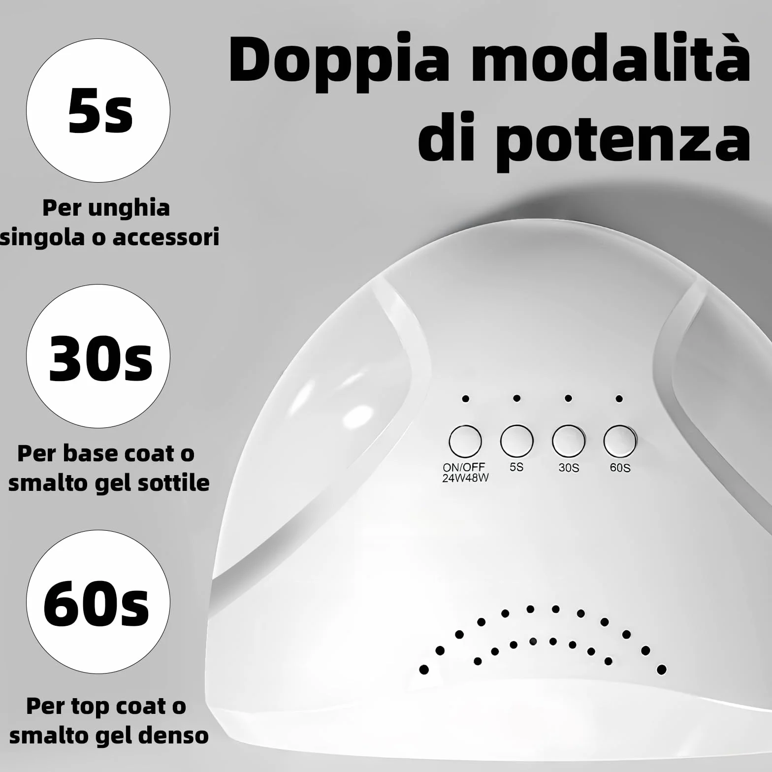 VOLTIX Lampada Unghie UV LED Professionale 48W – Fornetto Unghie Semipermanente con Sensore Automatico e Timer 3 Modalità – Lampada UV LED Unghie Professionale per Gel, Smalto e Ricostruzione