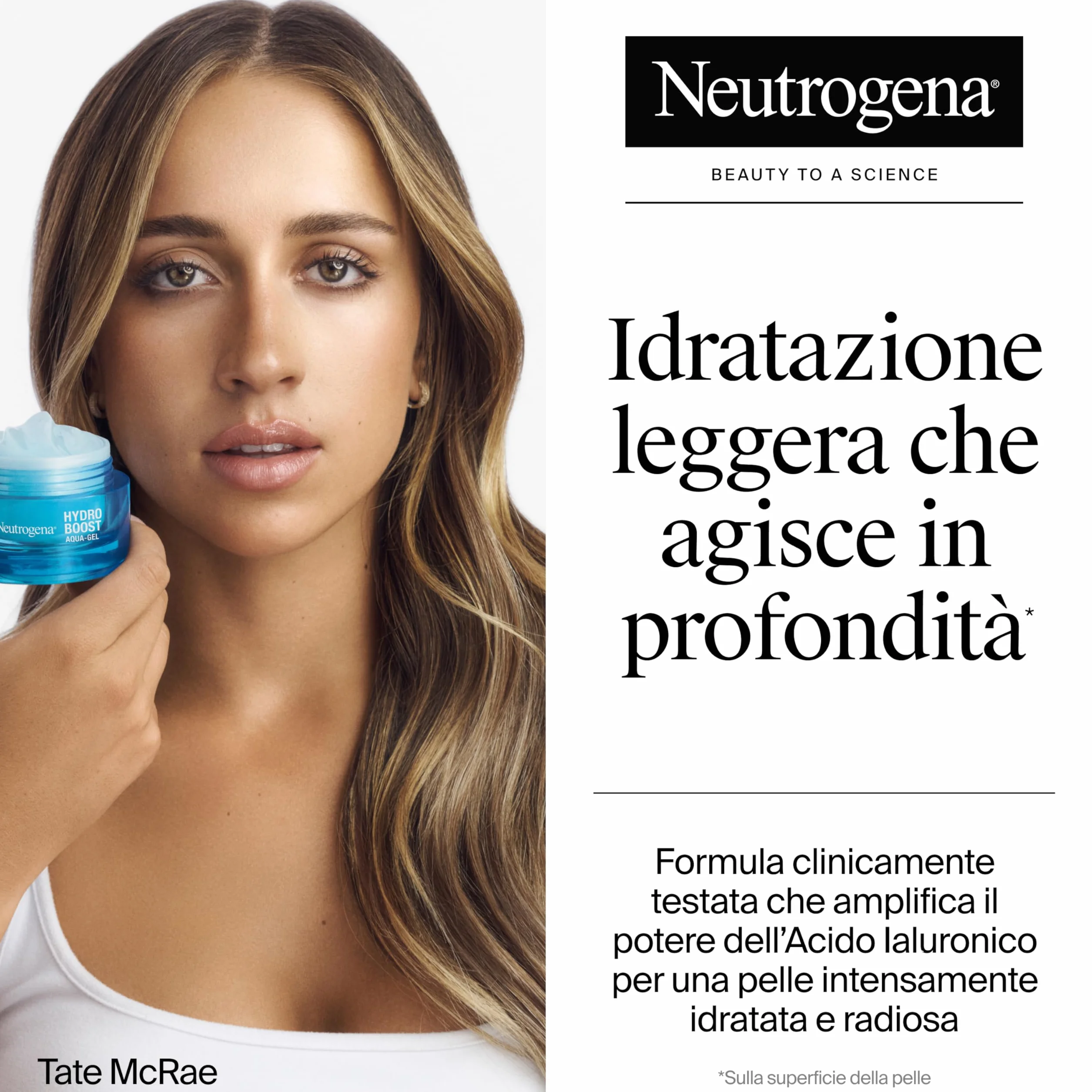 Neutrogena Hydro Boost Acqua Gel, Crema idratante viso in gel leggero a base acqua, Crema viso Acido Ialuronico per un'idratazione intensa, Ideale per pelle mista e sensibile, 50 ml