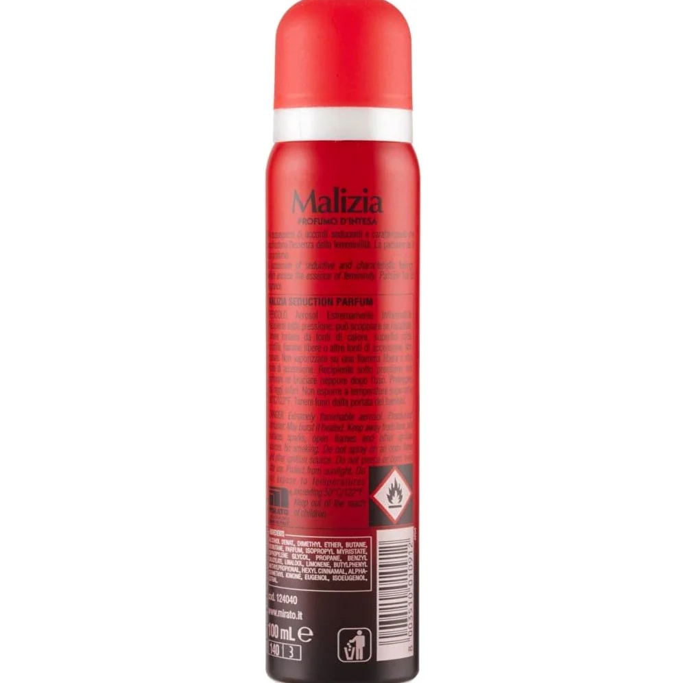 12 deodorante MALIZIA Donna Passion Seduction Profumo, deodorante spray da donna, 100 ml + portachiavi gratuito Beni Culinari