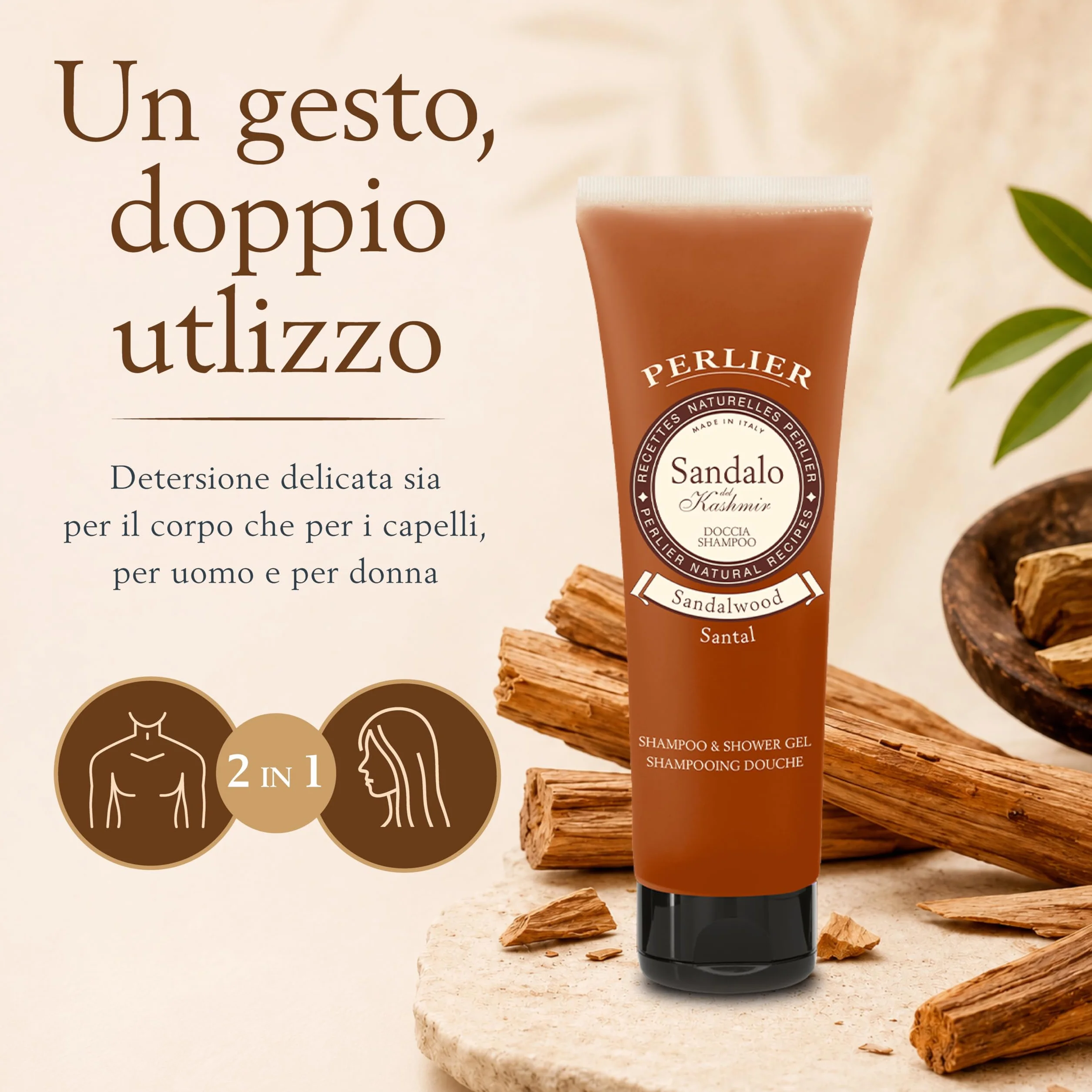 Perlier Doccia Shampoo Sandalo, 250ml