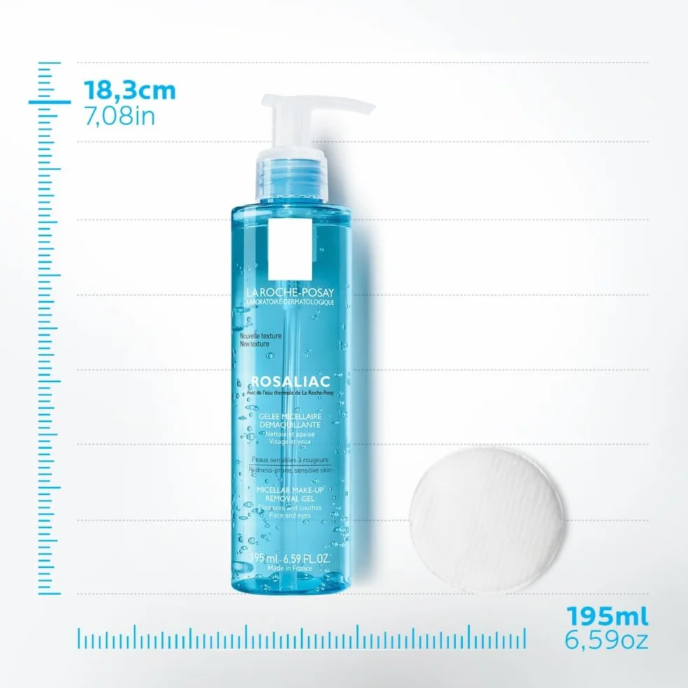 La Roche-Posay Toleriane Rosaliac Micellare Gel Struccante 195 ml per Pelli Sensibili