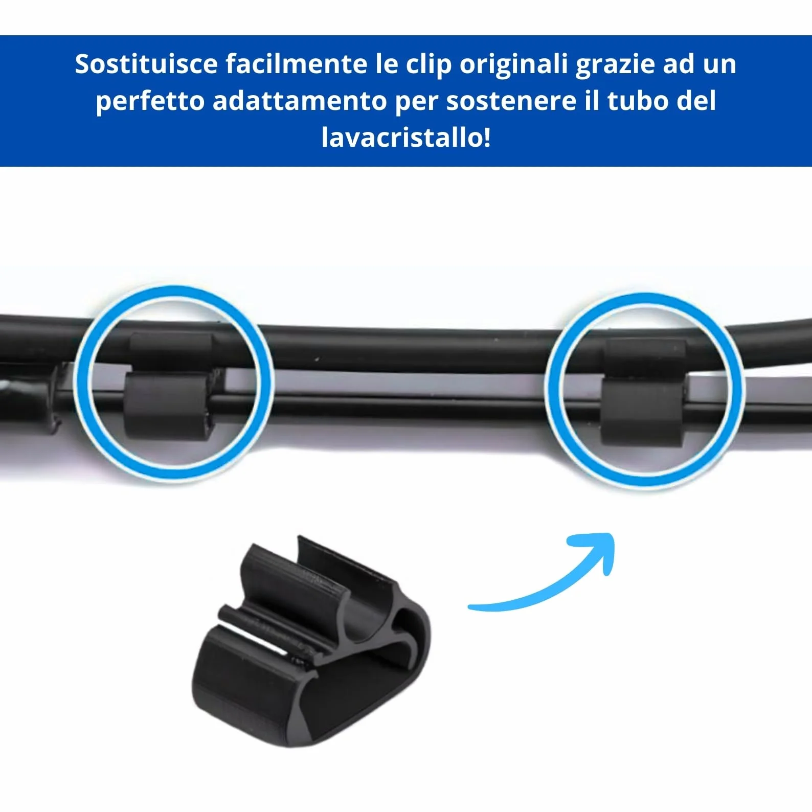 Set di 6 clip di serraggio per Peugeot 3008, 5008, Citroen C5, DS7 - fascette robuste per braccio tergicristallo anteriore