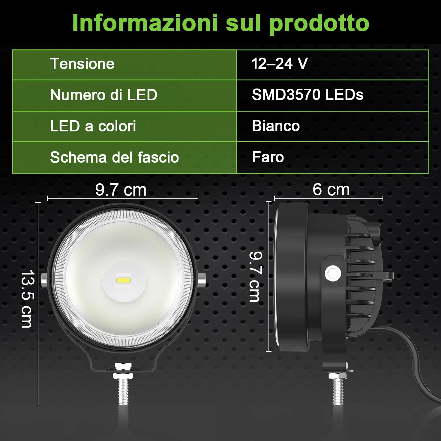 Faro di Profondità da Lavoro LED 30W 3000lm IP68 Impermeabile per Camion Trattore SUV