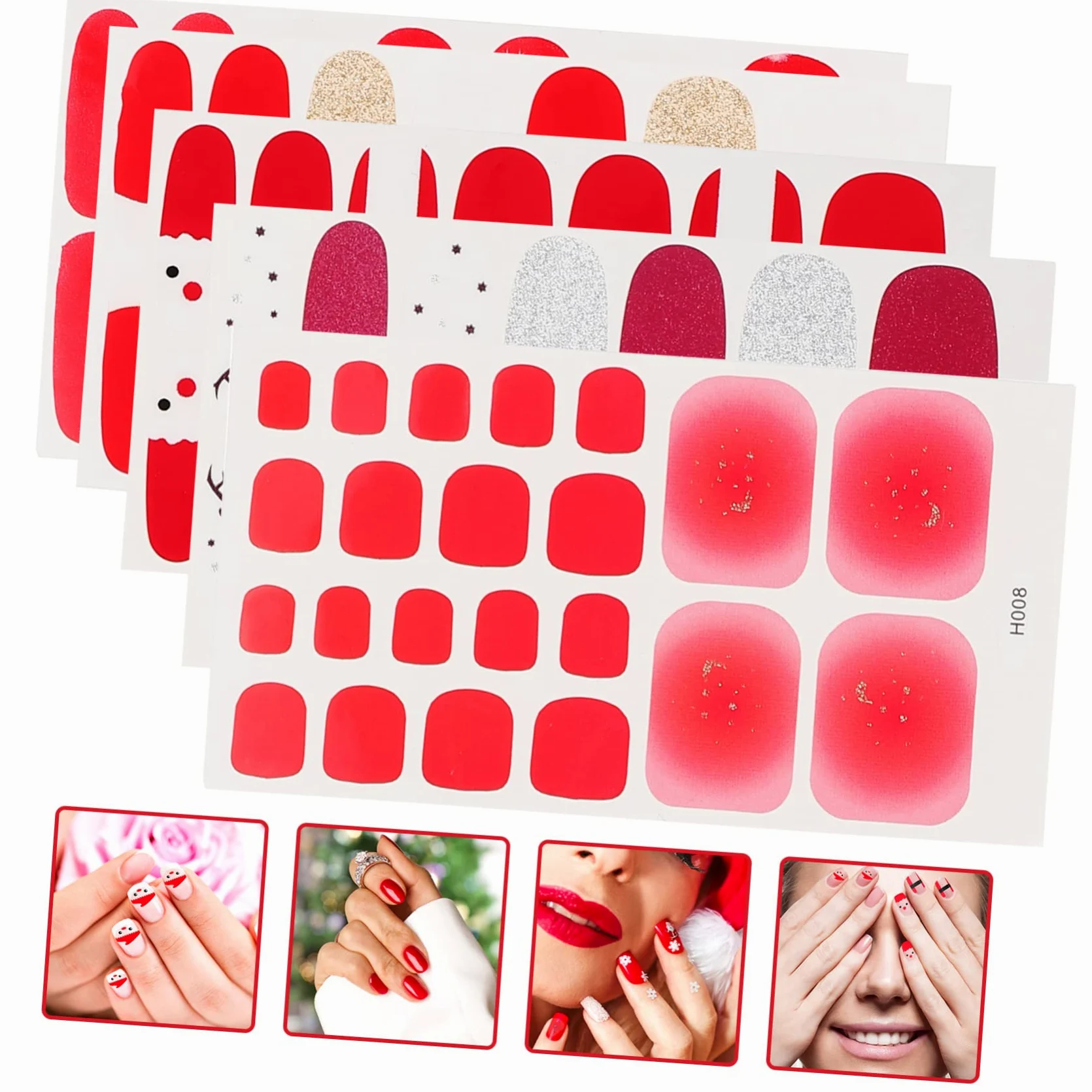 Healeved 20fogli Adesivi Per Unghie Natalizi Nail Art Design e Chic Per Manicure e Ragazze