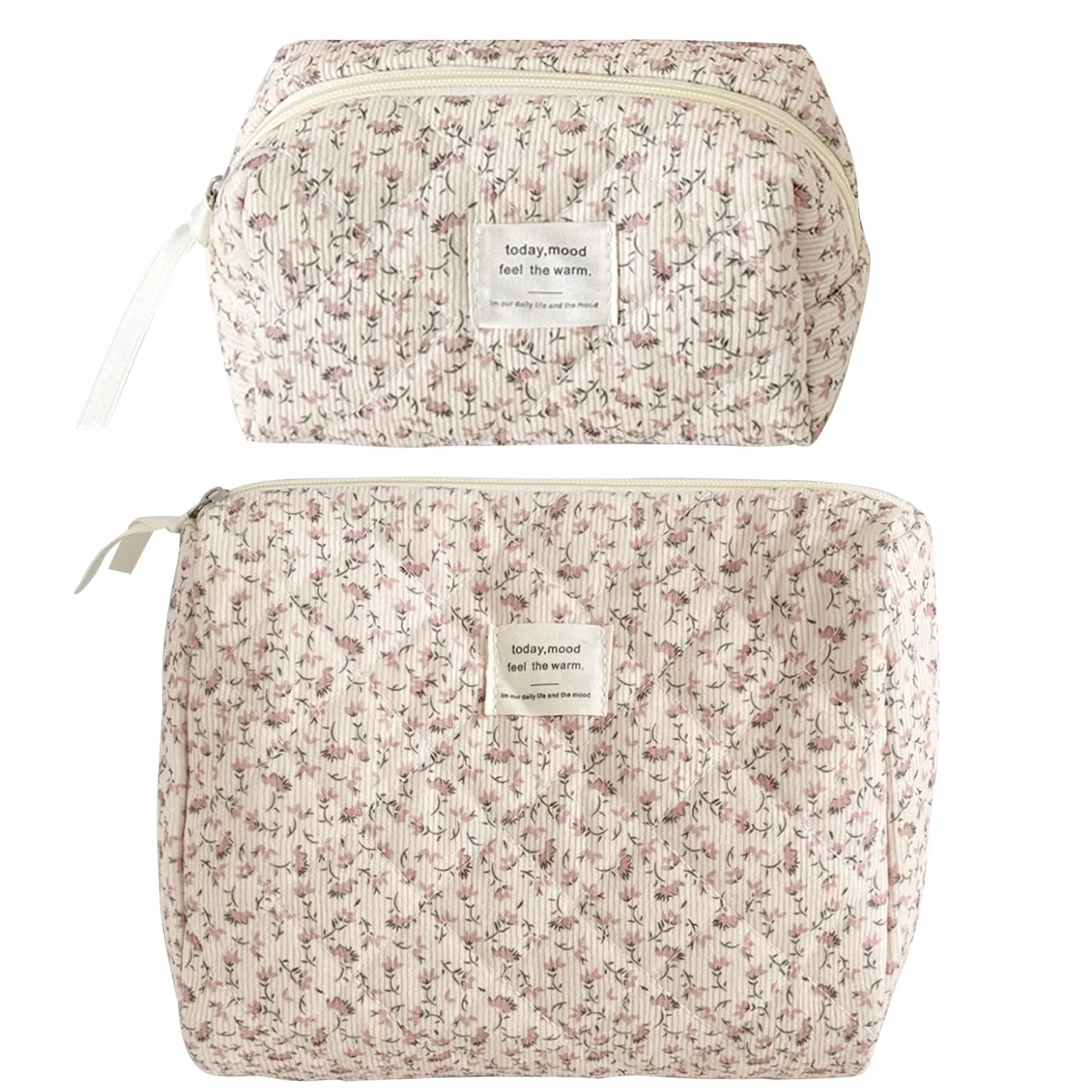 2 Pezzi Borsa per Cosmetici Donna, Borsa per Cosmetici per Donna Personalizzata Iniziale, Trousse Trucchi Organizer, Pochette da Viaggio Mare Elegante, Ideale Come Regalo da Viaggio