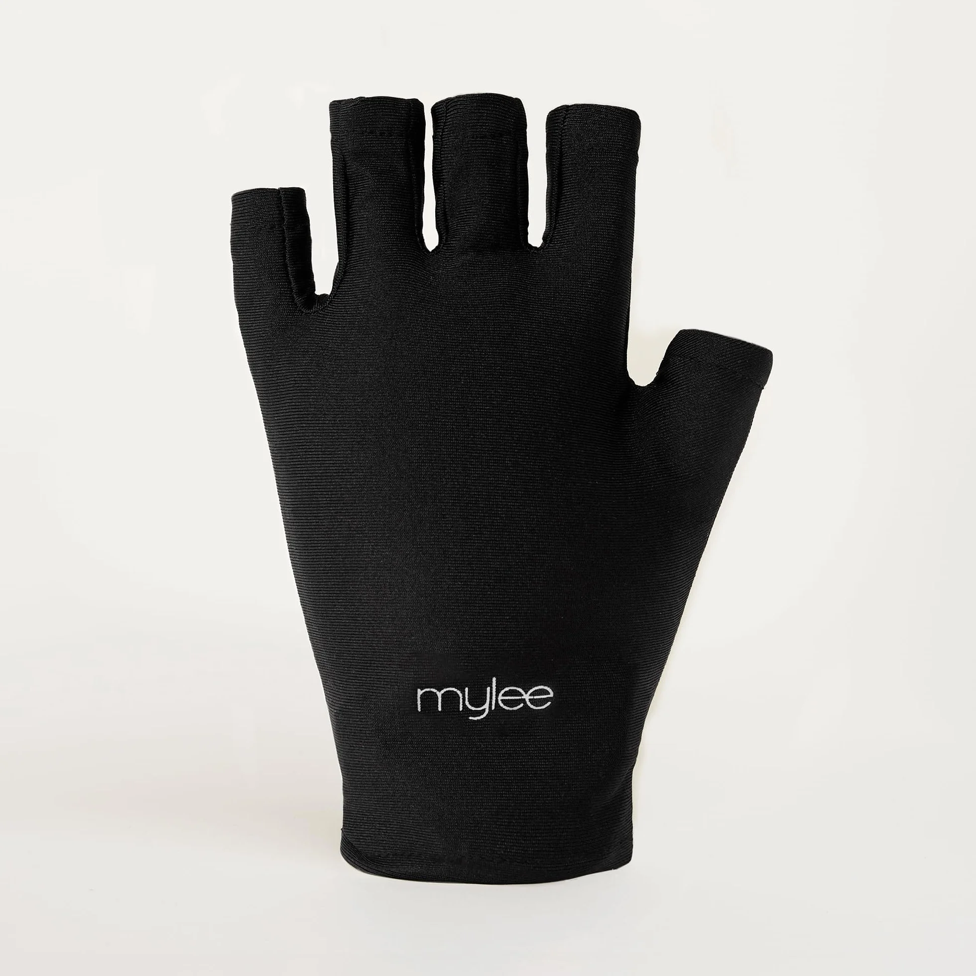 Mylee Guanti Protezione Raggi UV per Manicure Gel, 2x Guanti Neri Senza Dita per Smalto Semipermanente con Protezione UV UPF 50+, per Proteggere la Pelle Durante Manicure in Gel con Lampada per Unghie