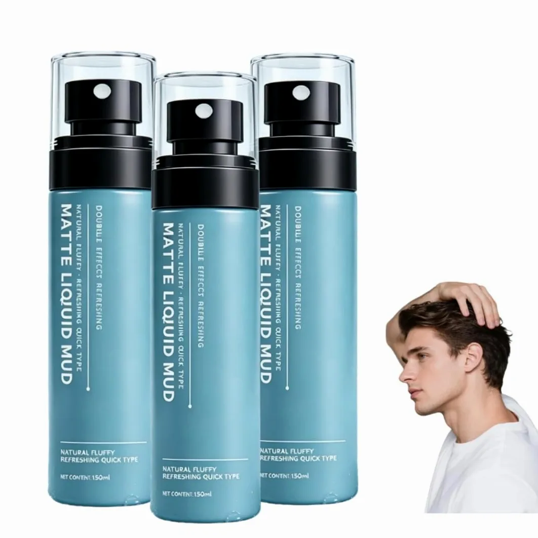 Spray modellante opaco ad asciugatura rapida per uomo (3 pezzo) | Spray modellante effetto fango opaco, leggero e non grasso; dona spessore e volume, tenuta naturale