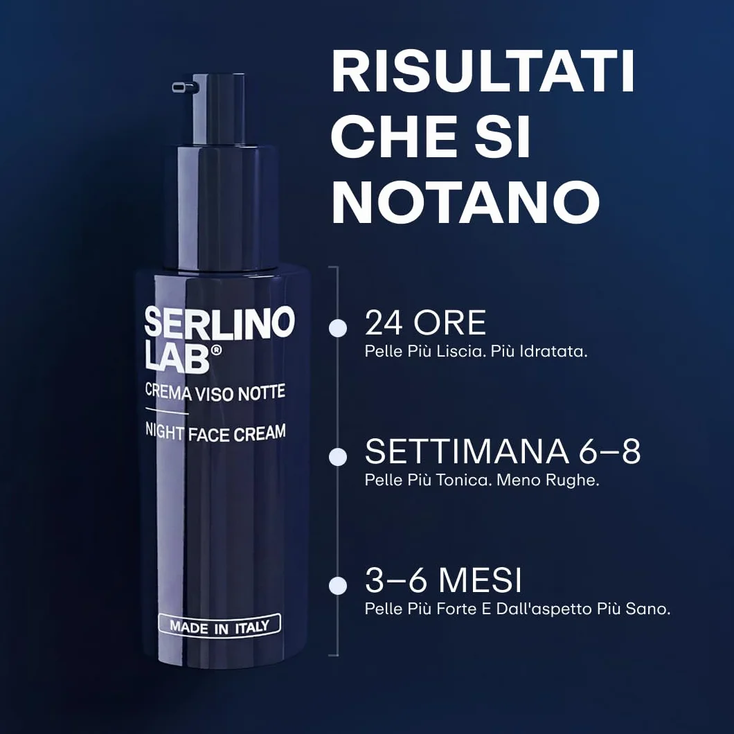 SERLINOLAB Crema Viso, idratante con Retinolo, Acido Ialuronico, Effetto Rinfrescante, Riduce Rughe e Macchie, Rende la Pelle Elastica e Luminosa