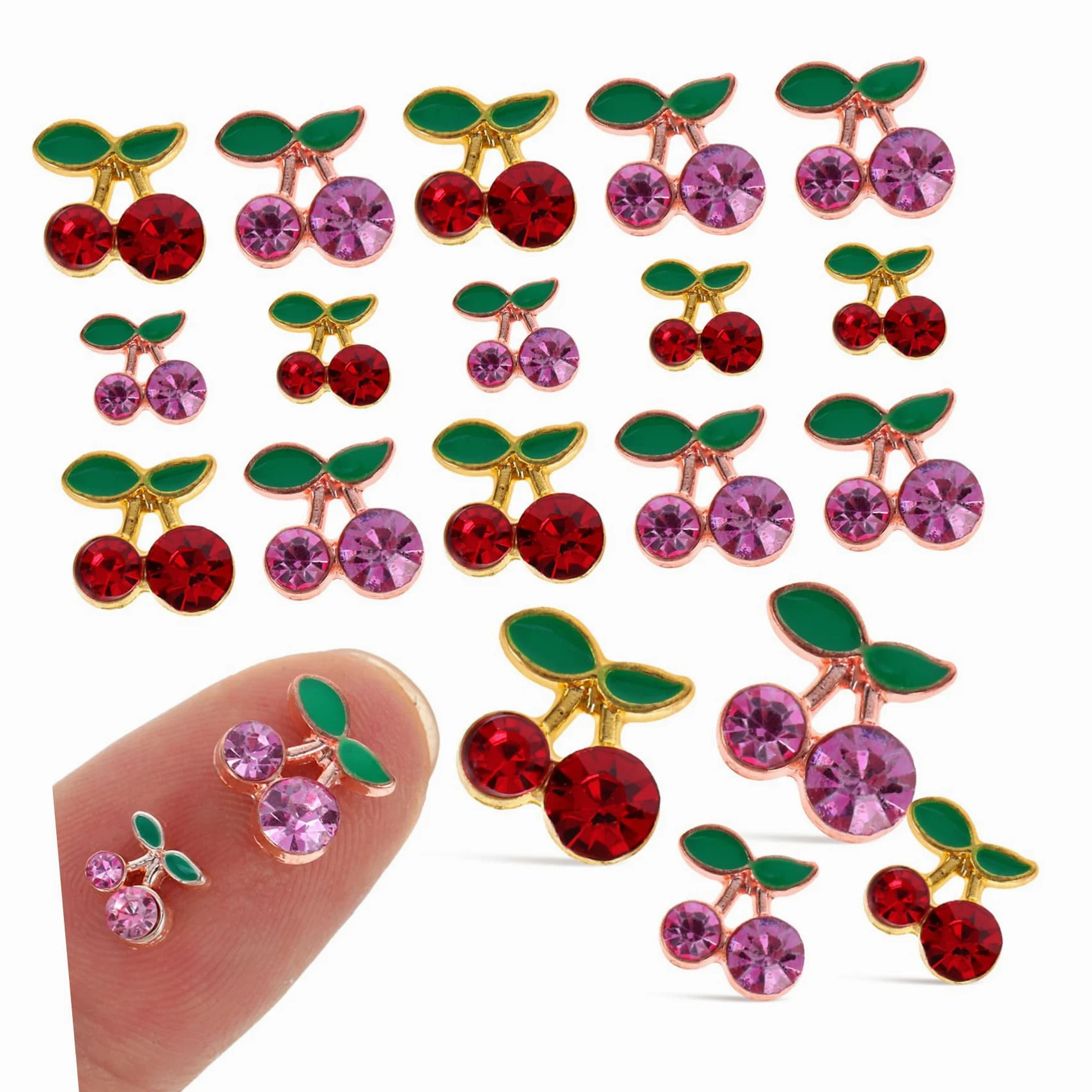 Healvian 160pezzi Decorazioni Per Unghie Forma Di Strass Rossi Per Nail Art Creativa e Elegantper Manicure e Feste