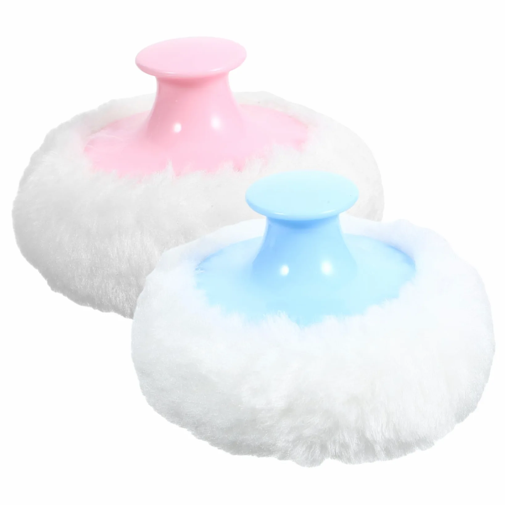 Piumino da Cipria con Manico Morbido 4 Pezzi in Peluche Abs | Applicatore Soffice e Leggero, Pratico da Portare, Adatto per Ragazzo Ragazza e Adulti
