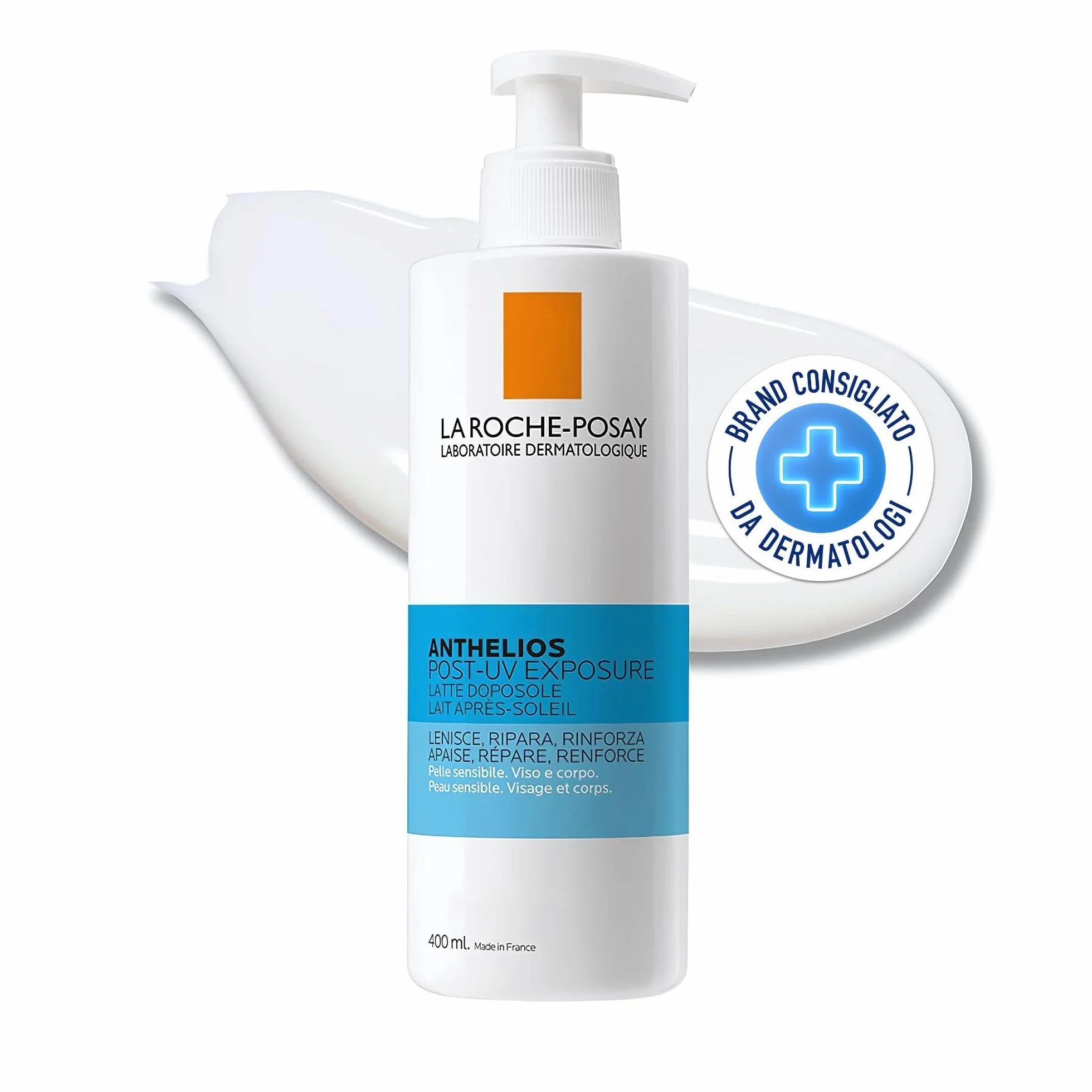 La Roche-Posay Anthelios, Gel Doposole Post UV, Balsamo Riparatore e Idratante, Pelle Lenita e Rinfrescata Dopo l'Esposizione al Sole, Con Burro di Karitè, Pantenolo ed Estratto di Menta, 400 ml