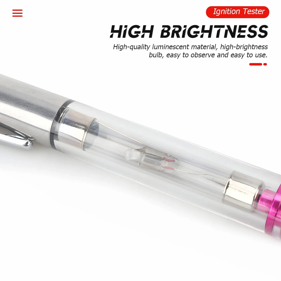 CGEAMDY Penna Di Prova Di Accensione, Tester Di Accensione per Motore, Rilevatore Prova Bobina Accensione, Tester per Bobine Con Cavo Alta Tensione Spark