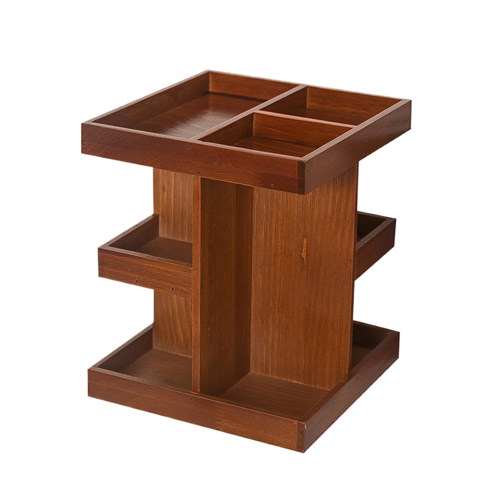 Organizer Trucco Girevole Espositore In Legno Stile Rustico | Organizer girevole portaprofumi e trucchi Articoli Toeletta Cosmetici Profumi Cura Pelle Casa Bagno Camera Piano Appoggio