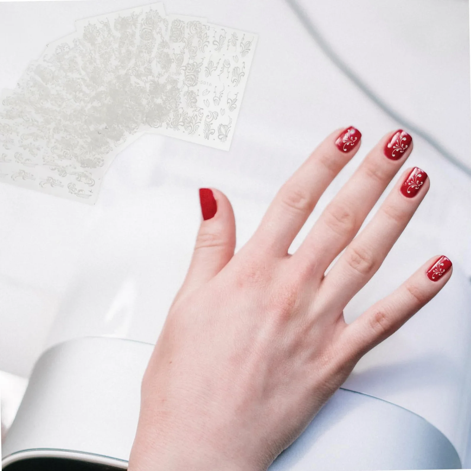 VICASKY 5 Set Adesivi Per Unghie Floreali Impermeabili Per Nail Art Decorazioni Per Unghie E Dita Per Speciali 8 Fogli*5