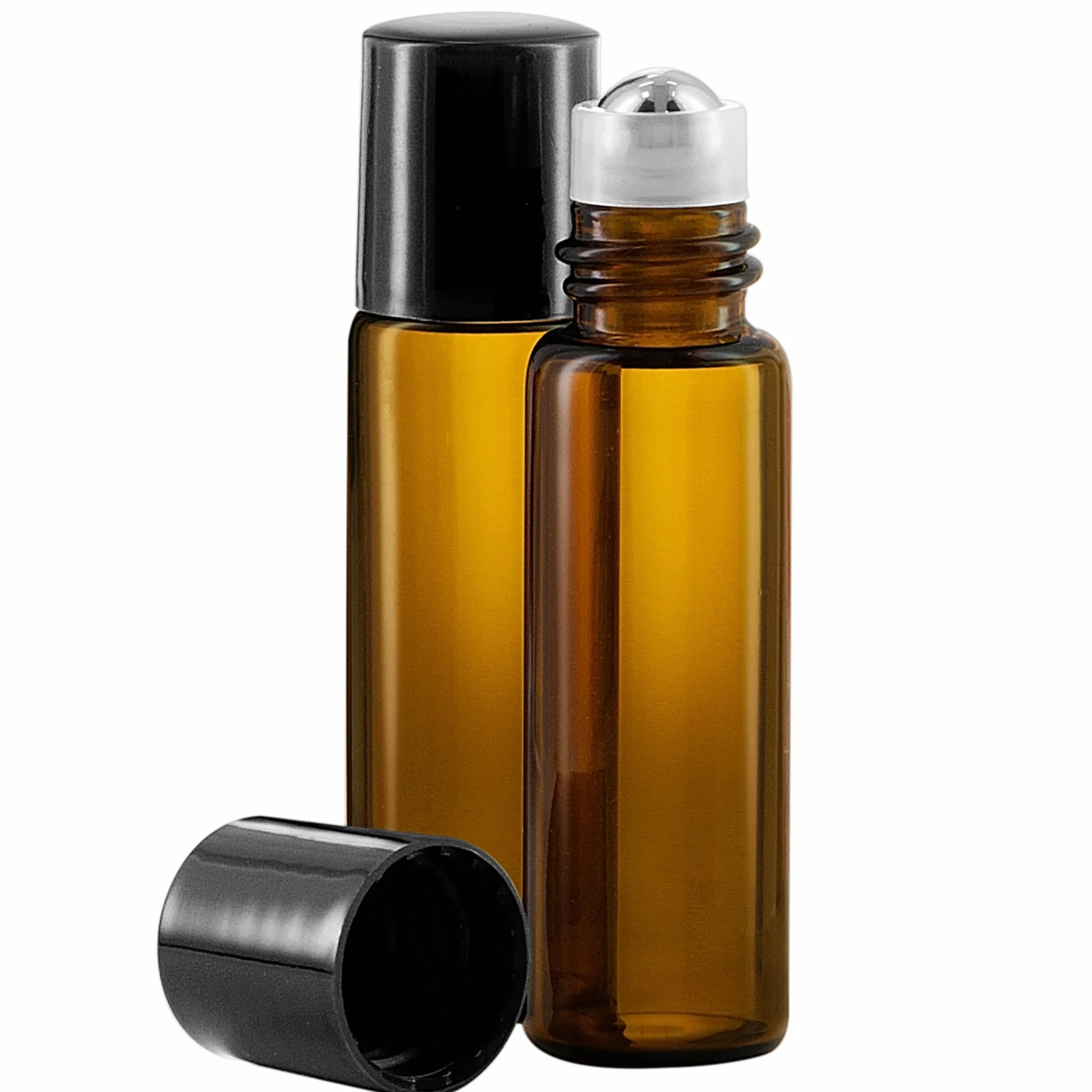 Bottiglie roll on oli essenziali 5ml - 5 confezioni di vetro ambrato riempibile per aromaterapia, profumi o massaggi