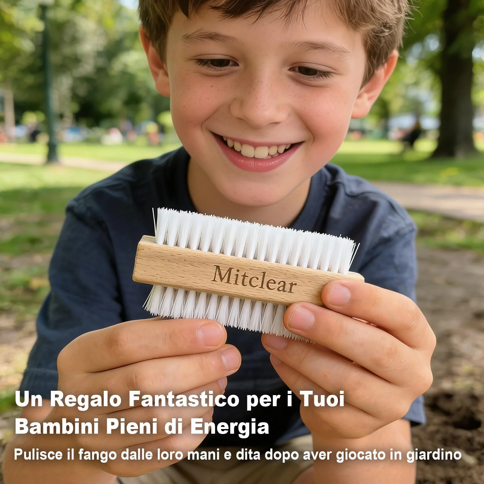 Mitclear Spazzola per Unghie in Legno, Spazzolino per la Pulizia delle Unghie con Setole in Plastica Dura, Spazzoline a Doppia Faccia per la Pulizia di Unghie, Mani, Piedi(3 Set)