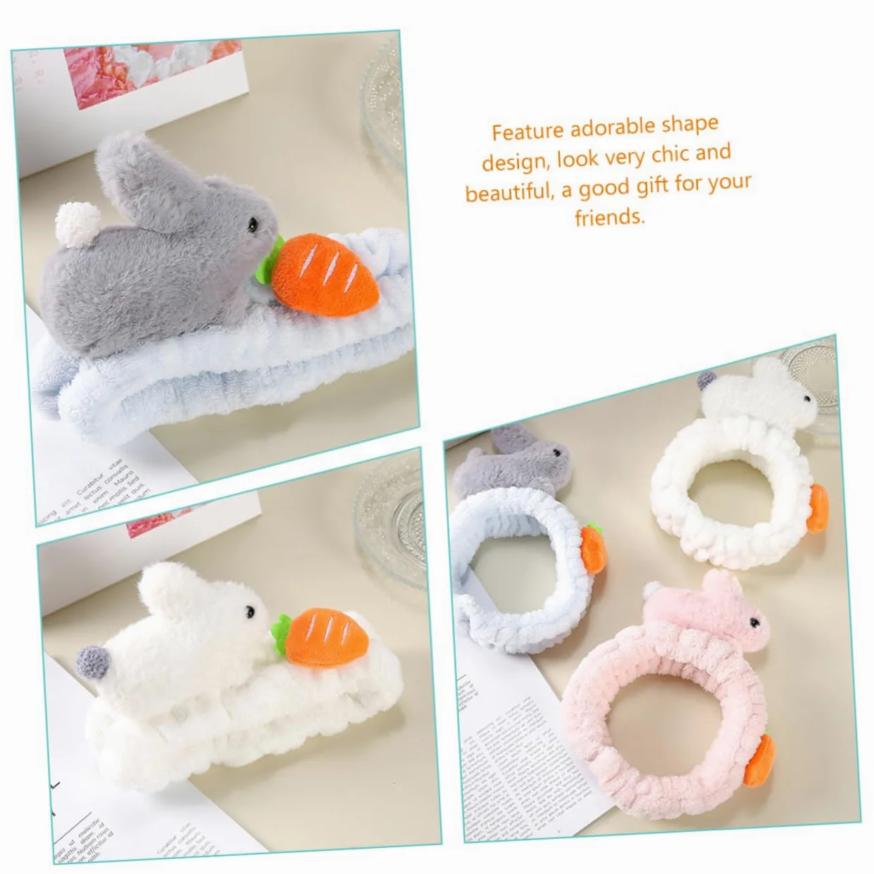 MAGICLULU 3 Set Eleganti Fasce Per Il Trucco in Peluche Fasce Per Ricci Fascia Per La Spa Per Il Lavaggio Del Viso Fascia Per in Morbida Flanella Forma Per Donne E Ragazze 2 Pezzi * 3