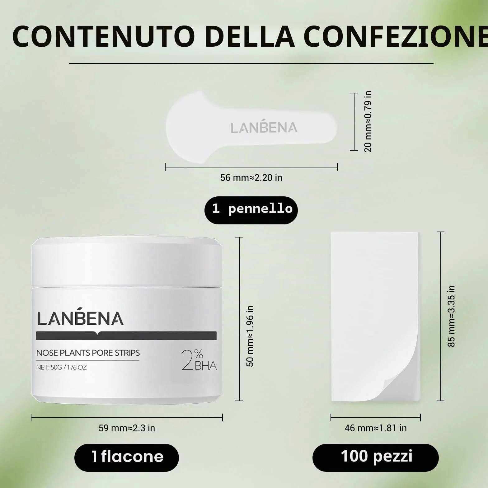 LANBENA punti neri rimozione (50 g), 100 strisce nasali, maschera punti neri, NOTA: La crema diventa gommosa al di sotto dei 25°C, mettere la bottiglia in acqua bollente per ammorbidirla