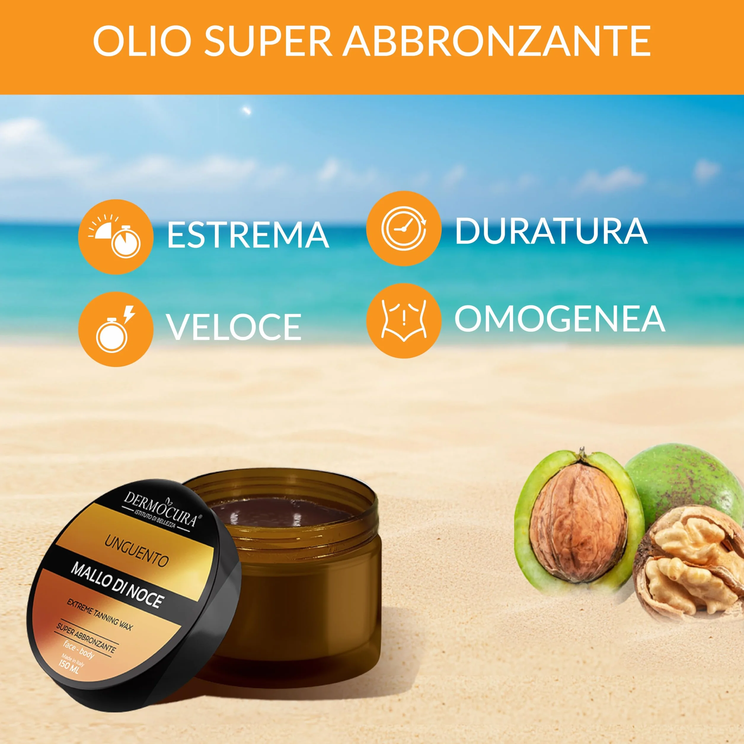 Dermocura Crema Abbronzante 150 ml Attivatore Abbronzatura Corpo