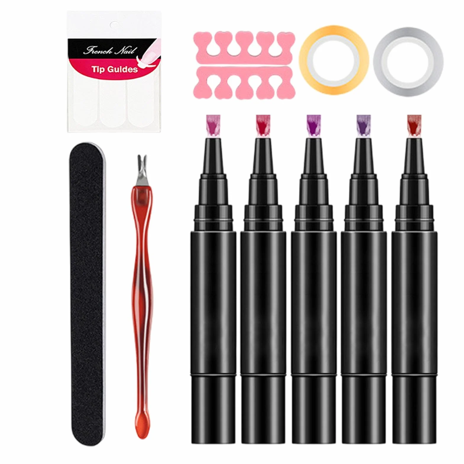 Set Di Per Smalto Per Unghie - Set Di Smalto Per Unghie | Pensi Di Smalto Per Unghie 5x, Strato Superiore Di Base Di Gel, Kit Di Smalto Gel Adatto Per La Casa, Sale