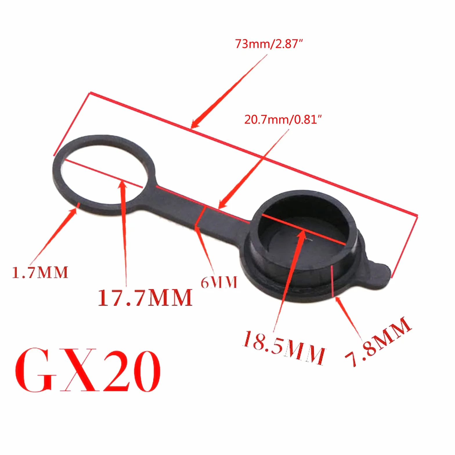 GX12 GX16 gumowy kapturek ochronny wtyczki lotniczej
