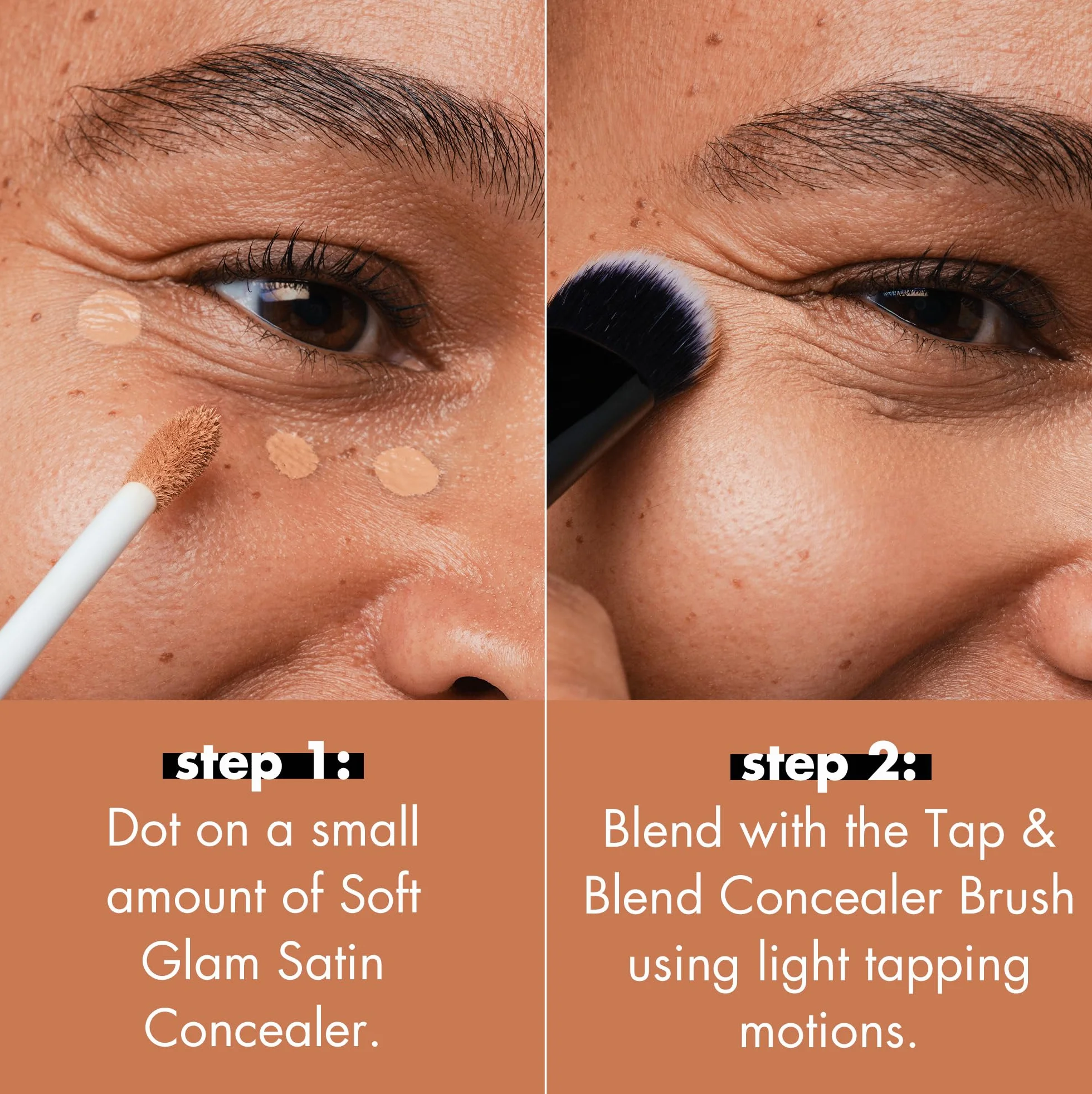 Tap & Blend Concealer Brush di e.l.f., pennello con punta di precisione, copre imperfezioni e macchie scure creando un finish effetto aerografato, sintetico, vegano e non testato sugli animali