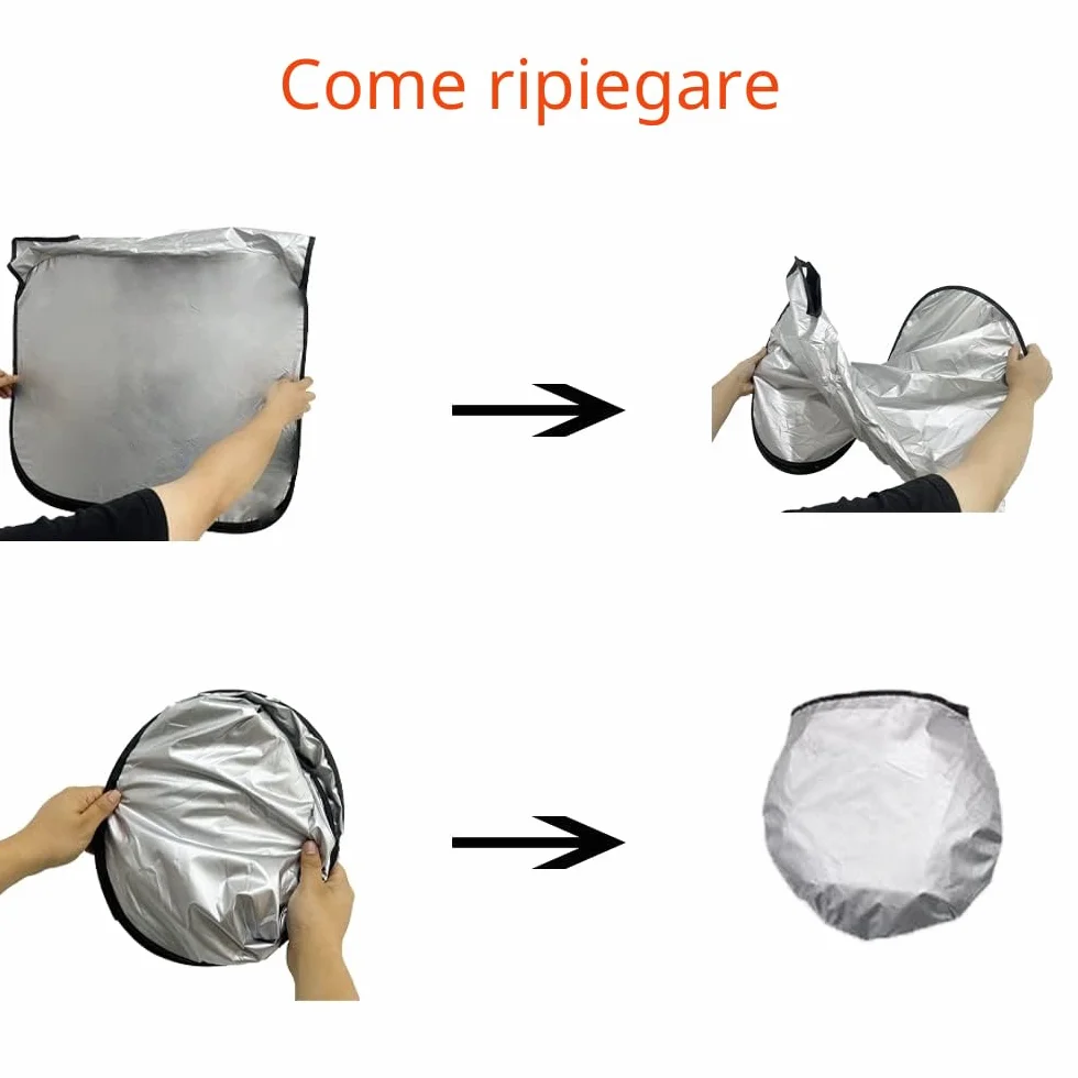 Parasole per Parabrezza Anteriore Auto Protezione UV Visiera Pieghevole Argento 140x70 cm