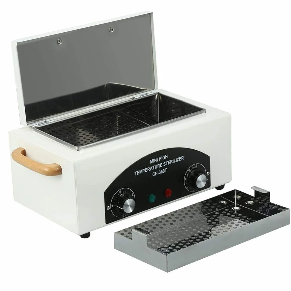 Sterilizzatore ad alta temperatura per unghie e strumenti dentali - Serbatoio smontabile in acciaio inossidabile per parrucchieri e manicure professionali