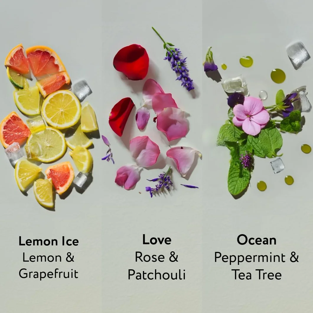 Elsa's Organic Skin Foods, Creme deodoranti naturali, confezione da 3, oceano, amore, limone ghiaccio, senza alluminio, senza bicarbonato di sodio, protezione 24 ore, senza plastica, deodorante per