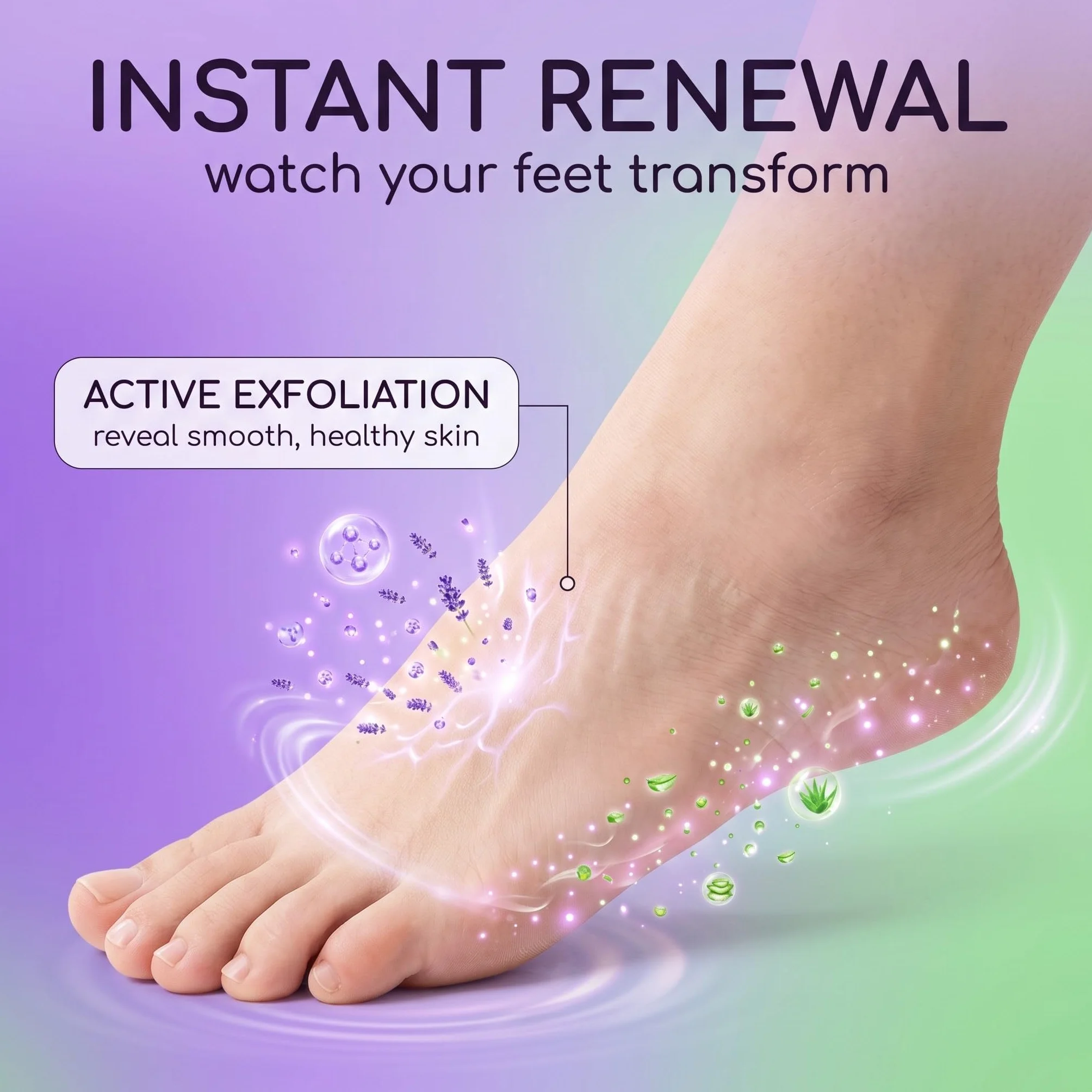 4 Paia Maschera Piedi Esfoliante e Idratante, Trattamento Peeling Piedi con Lavanda e Aloe Vera per Piedi Secchi, Calzini Esfolianti per Rimozione Pelle Morta e Calli, Donna e Uomo