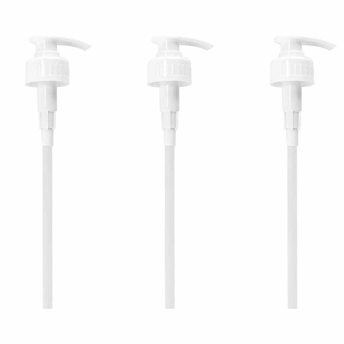 Confezione da 3 dispenser a pompa da 5 litri, adatti per bottiglie con dosatore di shampoo a tubo regolabile, per ricarica di sapone liquido superiore, diametro di 3,5 cm.