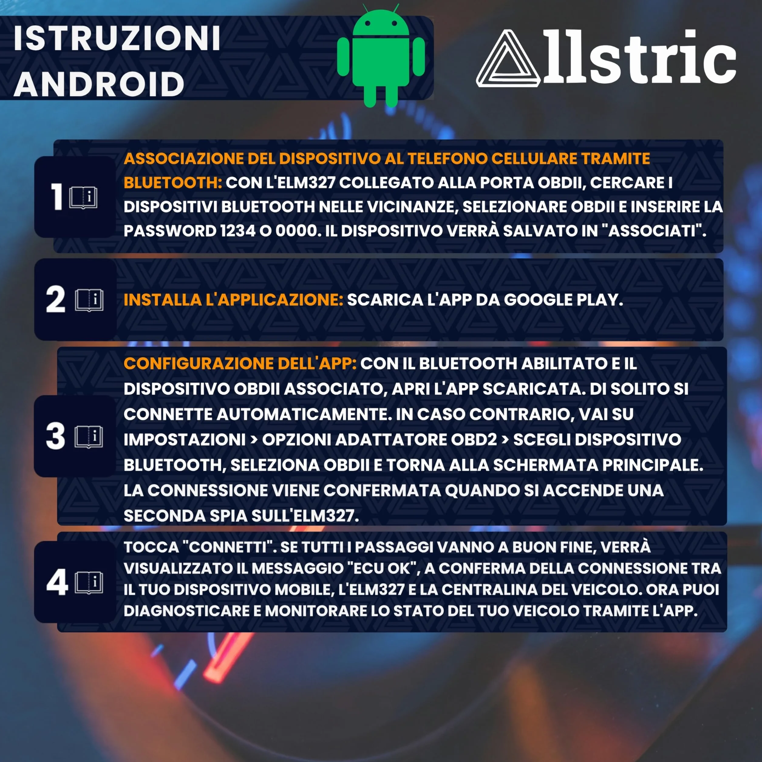 ELM327 OBD2 Bluetooth Diagnostica Auto Scanner per Veicoli dal 1996