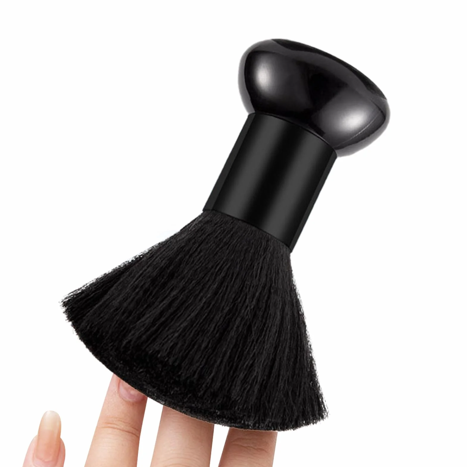 Spolverino per il collo, spazzola da parrucchiere, spazzola professionale per la pulizia del viso, per il salone, 1 confezione di setole in nylon morbide, spazzole per la pulizia della polvere delle