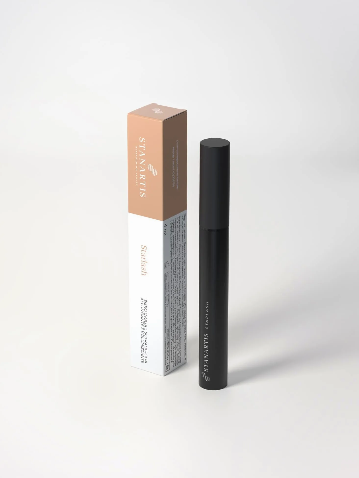 Stanartis Siero Ciglia e Sopracciglia con Peptidi e Fattori di Crescita, Trattamento Rinforzante e Infoltente per Ciglia Più Lunghe e Sopracciglia Più Dense, Formula Trasparente, 4 ml