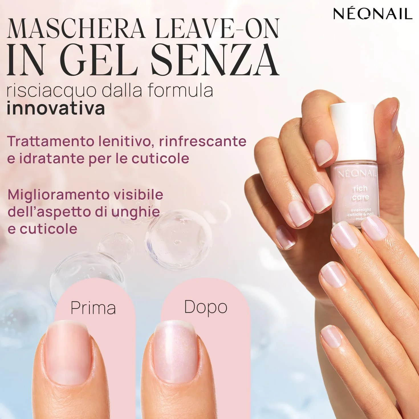 NÉONAIL Maschera Curativa da Notte per Unghie - Rich Care Overnight Cuticle & Nail Mask - Rinforzante per Unghie & Idratante per Cuticole - 7,2 ml
