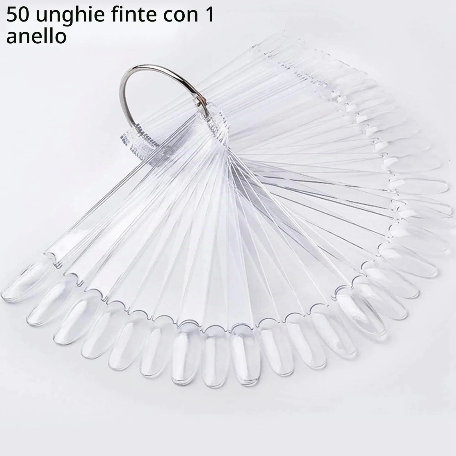 Unghie Finte per Espositore, per Prova Smalto, Mensola per Ventola Finta con Anello in Metallo