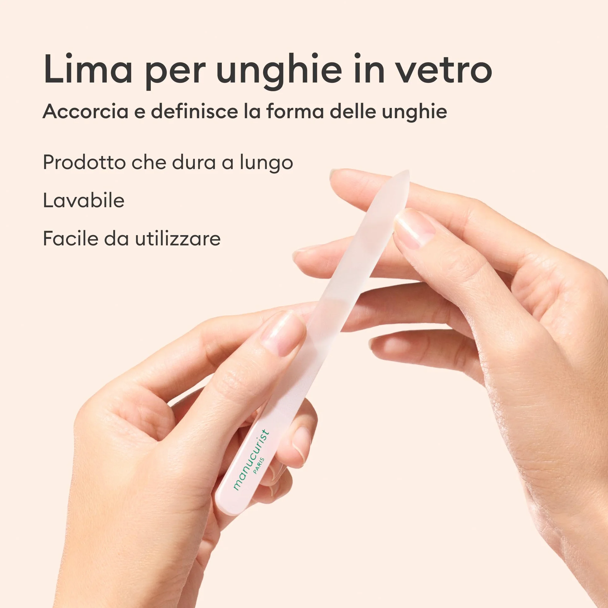 Manucurist Trio Coltelleria – Set Esclusivo in Tubo con Lima per Unghie in Vetro, Buffer e Spingicuticole – Accessori per la Cura delle Unghie - Idee Regalo Donna - Regali Donna
