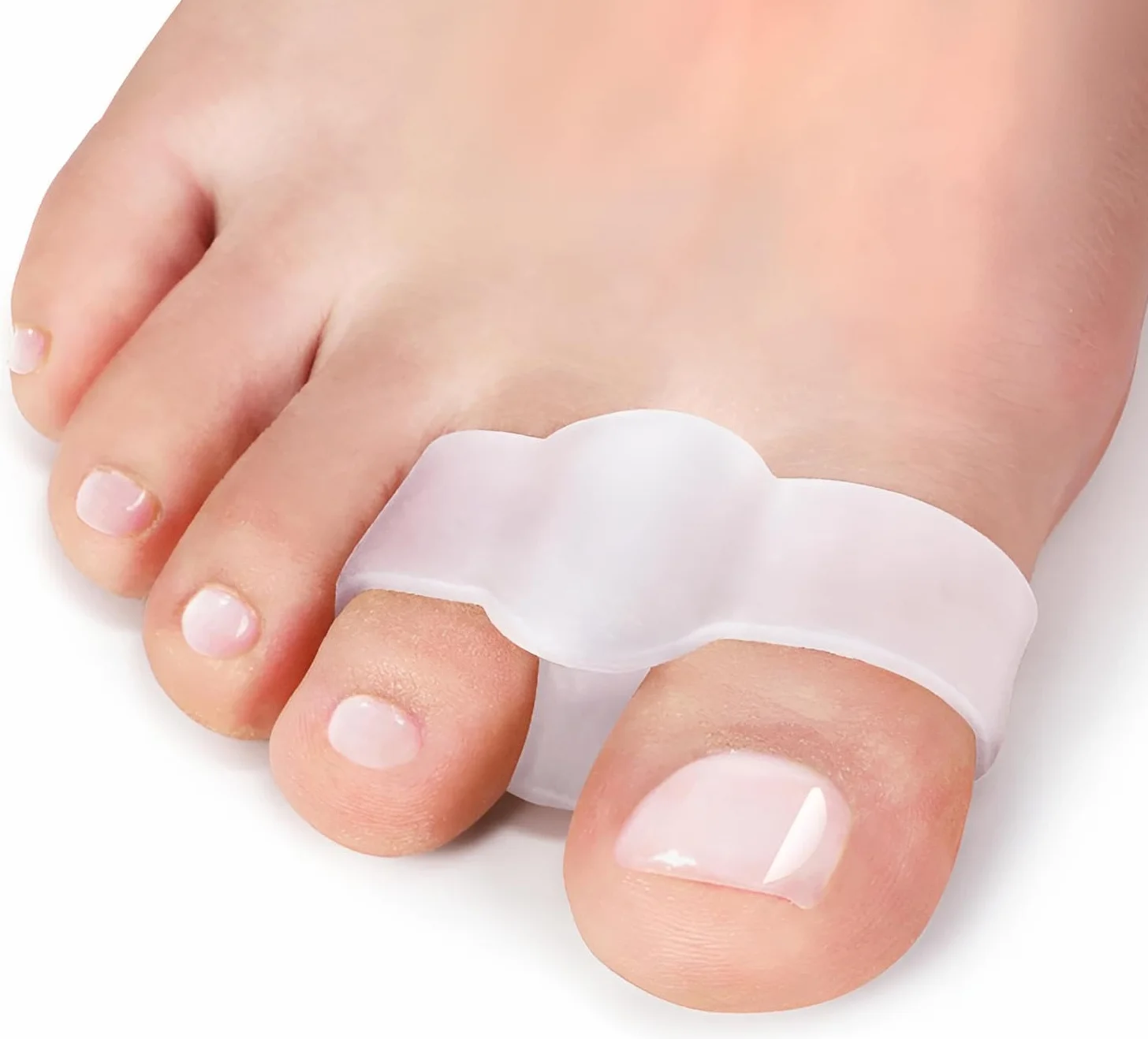Separatori Per Alluce Valgo, Distanziatori Per Alluce per l'allineamento Dell'alluce, Correttore in Silicone per Dita Sovrapposte e Borsite, 4 pezzi