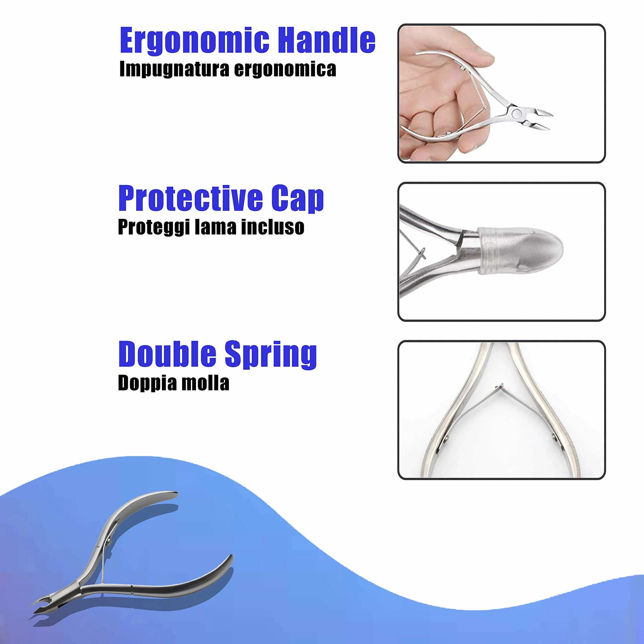 Longivia® Tronchesino Cuticole Acciaio Inox Professionale Pedicure Manicure Tagliaunghie Precisione