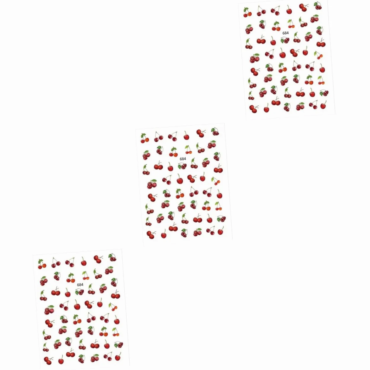 3 Set Adesivi Per Unghie Design Frutta Decorazioni Per Manicure Facili Applicare Per Feste E Speciali 12 Fogli*3