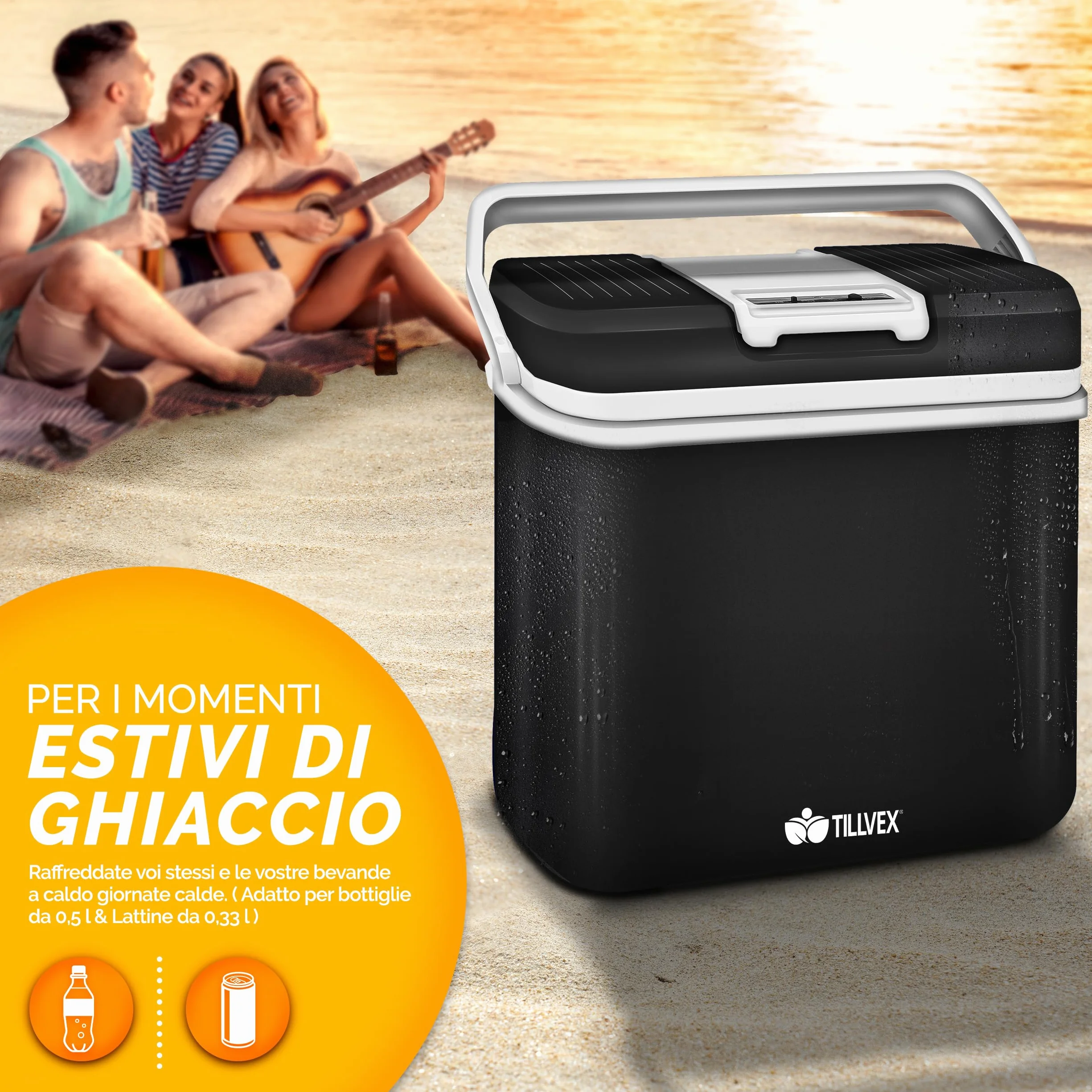 tillvex Frigorifero elettrico Portatile 24L Mini-frigorifero 230V 12V campeggio auto camper ECO