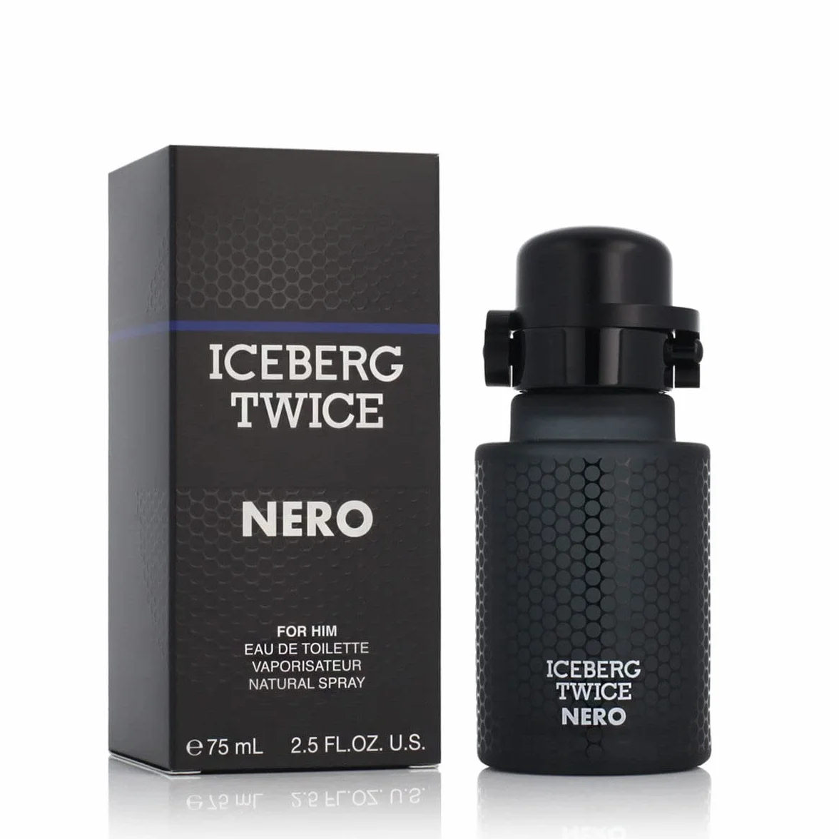ICEBERG Twice NERO Man Eau de Toilette 75 ml Woody Oriental Flacone in Vetro Nero