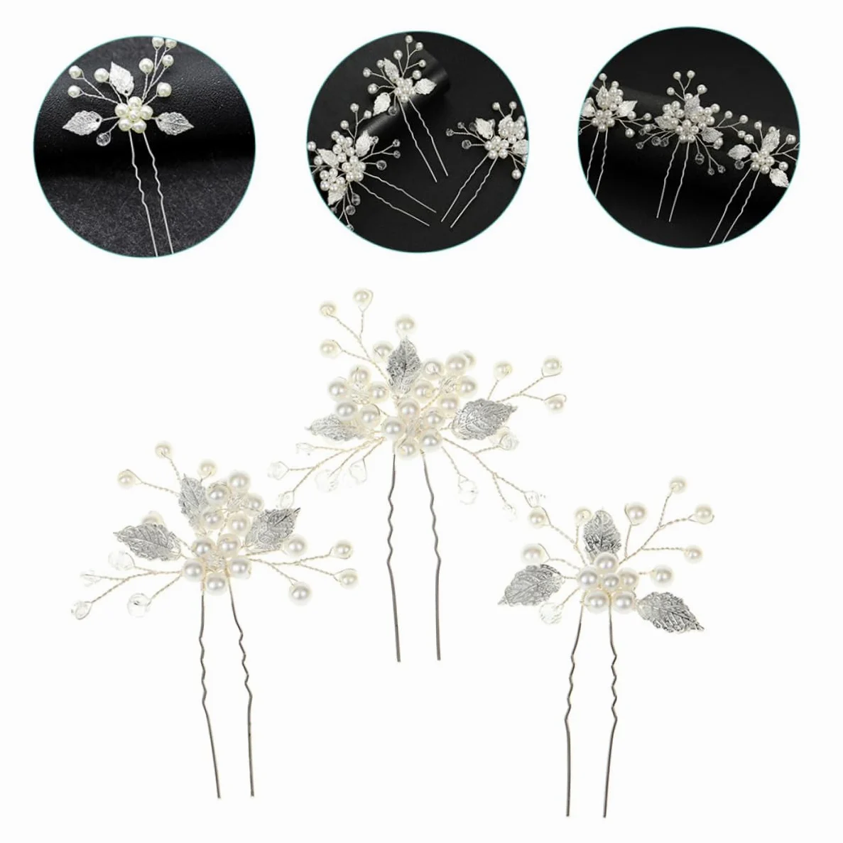 FRCOLOR 15pezzi Bridal Hair Pin Eleganti Accessori Per Sposa Con Foglie Di Fermagli Per Matrimonio Design Raffinato Per Donne e Ragazze