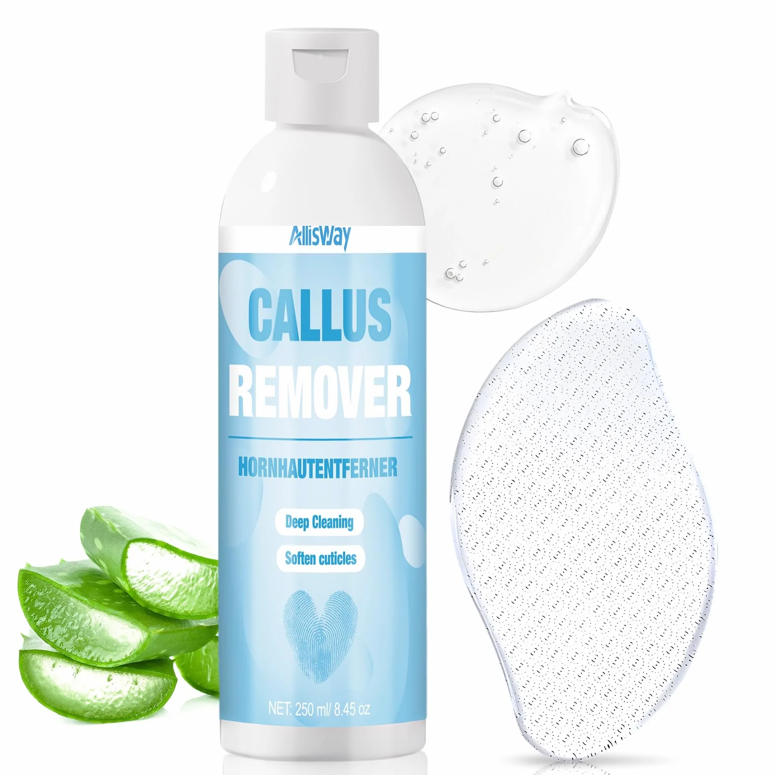 Cheratolitico Piedi, Callus Remover, Esfoliante Piedi, Lima per Piedi in Nano-Vetro, Ammorbidisce la Pelle dei Piedi, Idrata in Profondità, Allevia Secchezza e Screpolature, 250 ml