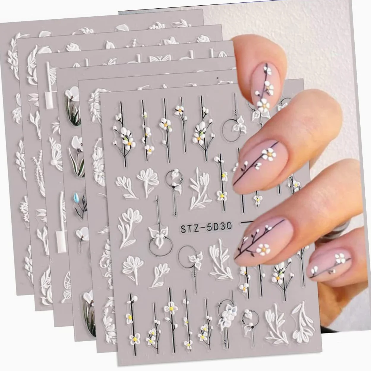 Healeved 24fogli Adesivi Per Unghie Design Decalcomanie Per Nail Art Adatti Per e Ragazze Decorazione Unghie e