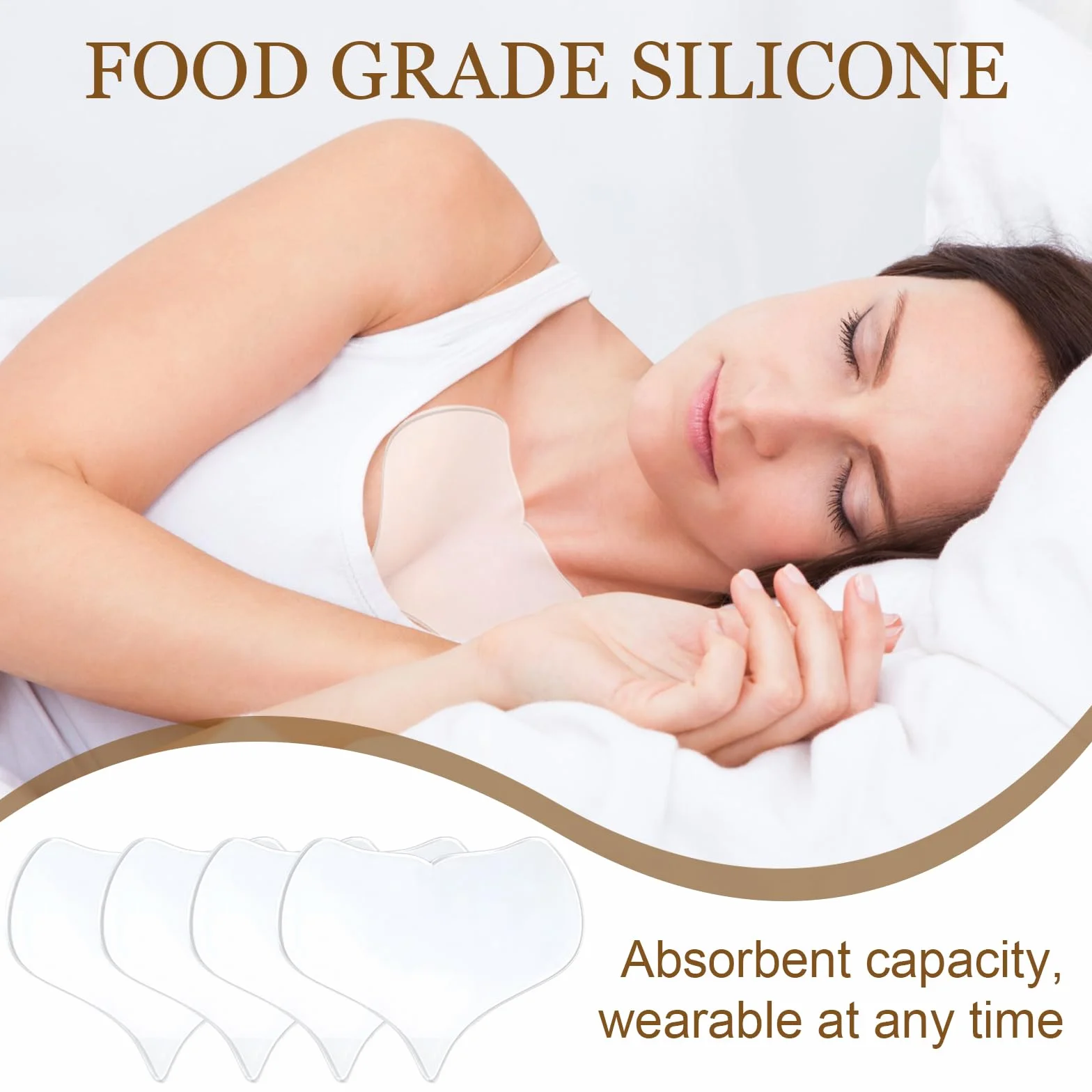 Naapesi Patch Silicone Décolleté e Collo, 4 Pezzi Cuscinetti Riutilizzabili Trasparenti a Forma di Cuore, Patch per Seno, Collo e Décolleté, Effetto Pelle Liscia Senza Crema