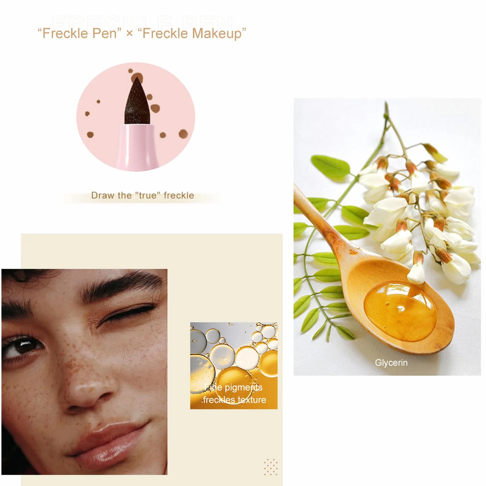 Freckles Pen, Impermeabile, Facile da Colorare, Penna a Punti Morbida, Penna per lentiggini a Simulazione Naturale Penna per lentiggini per Trucco a Lunga Durata Impermeabile (01)