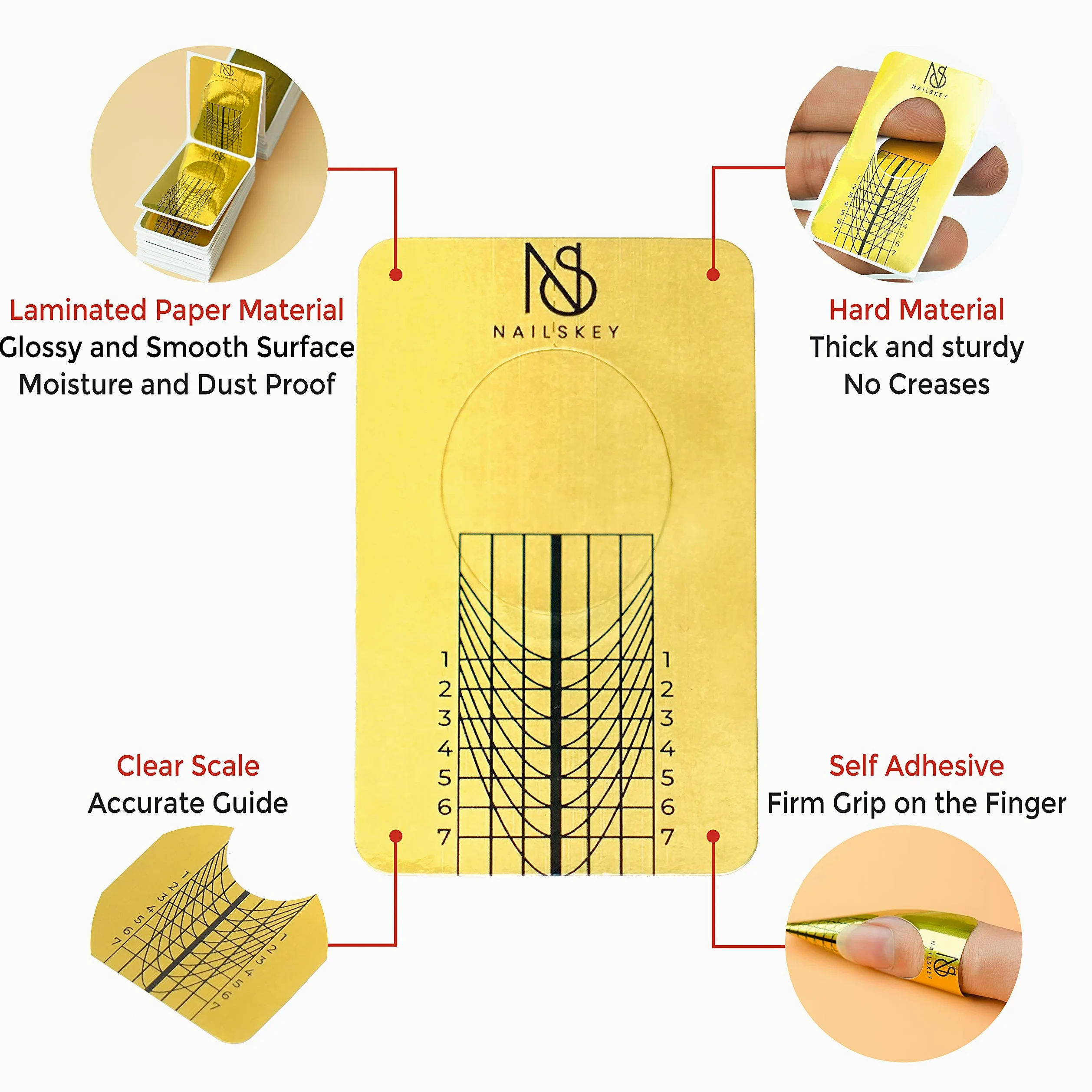 Cartine per Ricostruzione Unghie Gel - 100 Pezzi Cartine Lunghe Autoadesivi per Estendere le Unghie in Acrilico, Gel UV e Poli con Guida per Scolpire le Punte - Nail Art per Casa e Salone